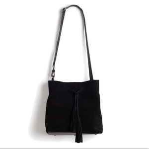 Moda Luxe Brenda Suede Hobo Bag in Black